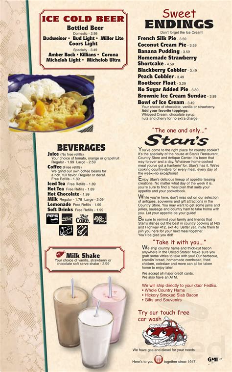 Stan's Country Restaurant menus in Columbia, Tennessee, United States