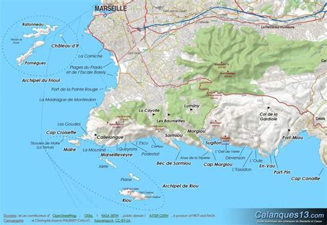 Marseille geographic map - Geographic map of Marseille (Provence-Alpes ...