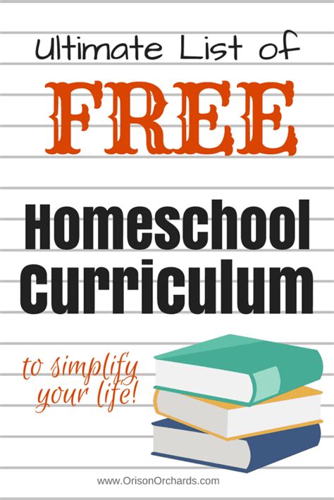 Ultimate List of Free Homeschool Curriculum | Orison Orchards