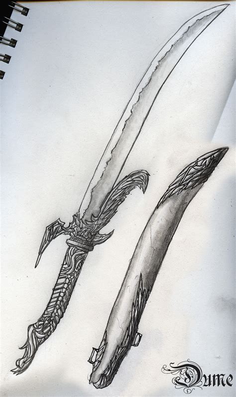 Winged Sword drawing by DokterDume on DeviantArt