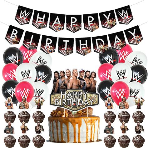 WWE Birthday Party Decorations Supply Set for Kids with Happy Birthday ...