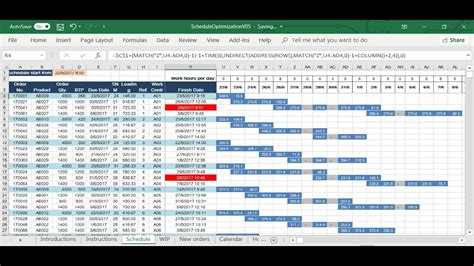 Production Capacity Planning Template In Excel Spreadsheet