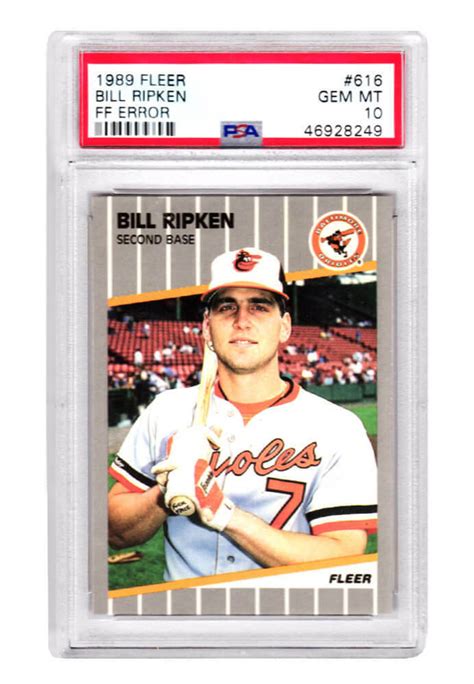 Bill Ripken (Orioles) 1989 Fleer #616 FF ERROR Card PSA 10 GEM MINT ...