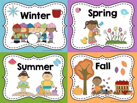 Pin by Anna Zubina on English | Seasons preschool, Seasons posters ...