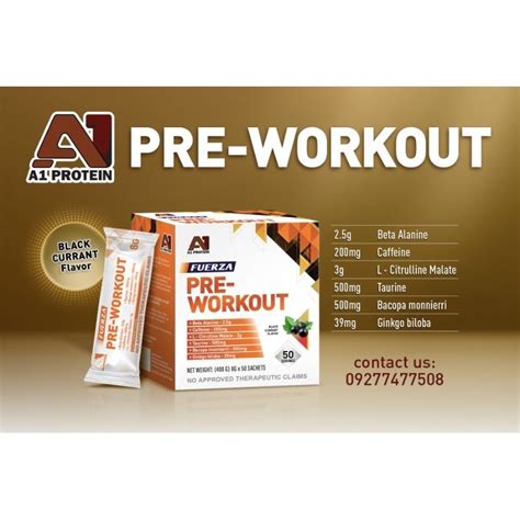 A1 Protein Fuerza Pre Workout Drink 50servings | Shopee Philippines