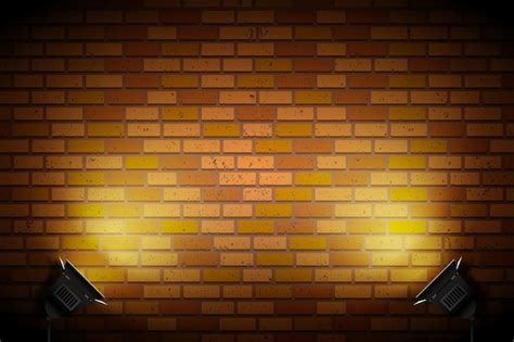 Free Vector | Brick wall with spot lights wallpaper