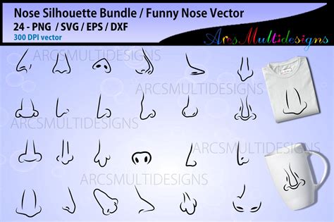 Nose silhouette vector bundle By ArcsMultidesignsShop | TheHungryJPEG