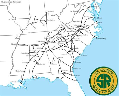 The Southern Railway | Southern railways, Route map, Railroad history