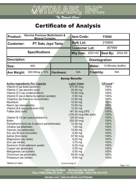 Premium Multivitamin & Mineral Complex | PDF