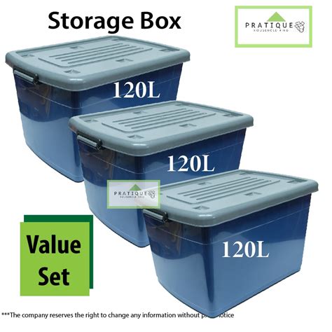 3Pcs Combo 120L Storage Box With Wheels/ Storage Box/ Plastic Storage ...