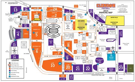 Clemson Football Parking Map | Map Of The World