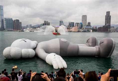 Giant floating Kaws sculpture arrives in Hong Kong harbour, Asia News ...