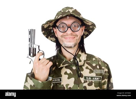 Funny soldier in military concept Stock Photo - Alamy