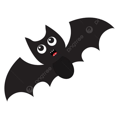 Bat Cute Vector Art PNG, Cute Black Bat Illustration Vector On White ...