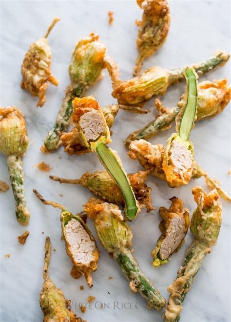 Crispy Vietnamese Pork Stuffed Zucchini Flowers Recipe | White On Rice