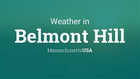 Weather for Belmont Hill, Massachusetts, USA