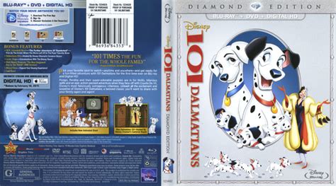 101 Dalmatians Blu-Ray DVD Cover & Label (1961) Diamond Edition