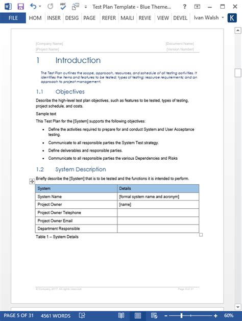 Test Plan Templates (MS Word/Excel) – Templates, Forms, Checklists for ...