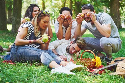 Happy friends having fun outside in nature 6239274 Stock Photo at Vecteezy