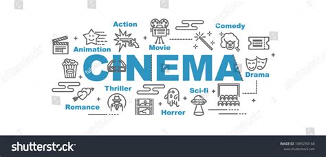 Cinema Vector Banner Design Concept Flat Stock Vector (Royalty Free ...