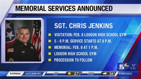 Memorial services announce for Sgt. Chris Jenkins – WATE 6 On Your Side