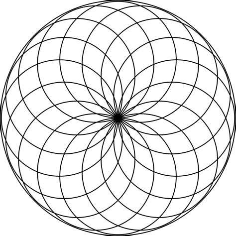 Circular Rosette With 16 Petals Geometric Pattern