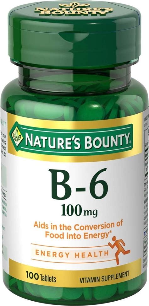 Nature's Bounty Vitamin B6 Supplement, Supports Metabolism and Nervous ...