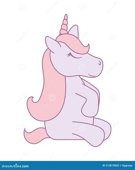 Cute unicorn sitting stock vector. Illustration of magic - 212819860