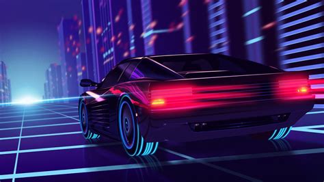 Retrowave Neon Racing 4K wallpaper | Car wallpapers, Synthwave ...