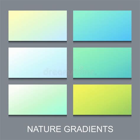 Set of Natural Gradients in Blue and Green Colors Stock Vector ...