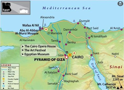 Cairo Pyramids, Egypt Map, Nile River, Suez, Egypt Travel, Location Map ...