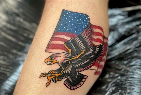 11+ Flag And Eagle Tattoo Ideas That Will Blow Your Mind!