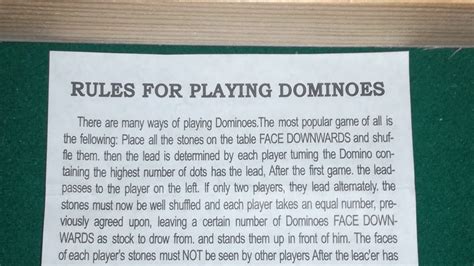 Printable Rules For Dominoes