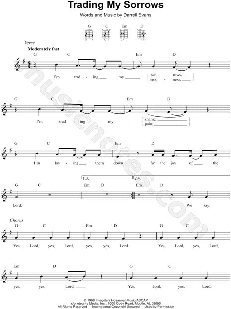 8+ Trading My Sorrows Chords Pdf - NikkittaAndres