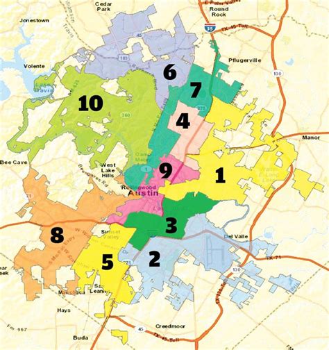 Austin district map - Austin texas district map (Texas - USA)