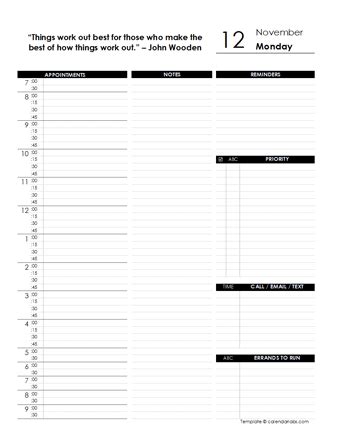 Printable Daily Planner Template - CalendarLabs