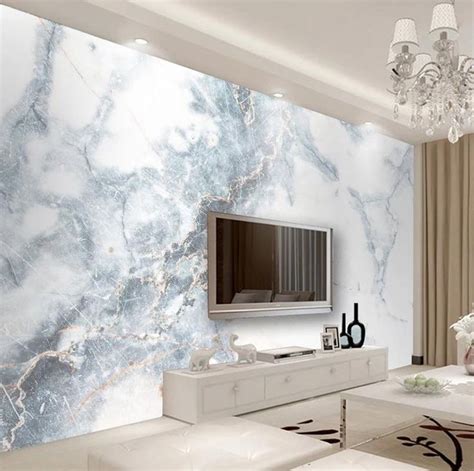 3D Blue and White Marble Wallpaper Bedroom Livingroom Home | Etsy ...