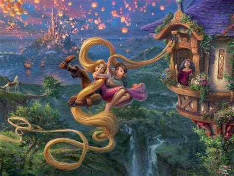 Tangled Disney Princess Thomas Kinkade Puzzle Turned Artwork - Etsy