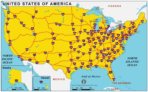 Free USA Interstate Highways Map | Interstate Highways Map of USA ...