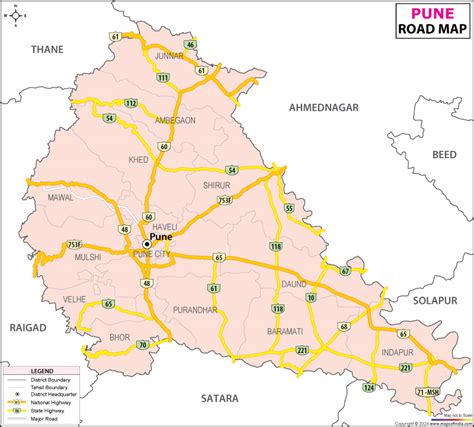 Road Map Of Pune City - Super Sports Cars