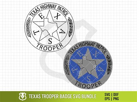 Texas Trooper Badge Layered SVG Bundle Texas DPS Highway Patrol Badge ...