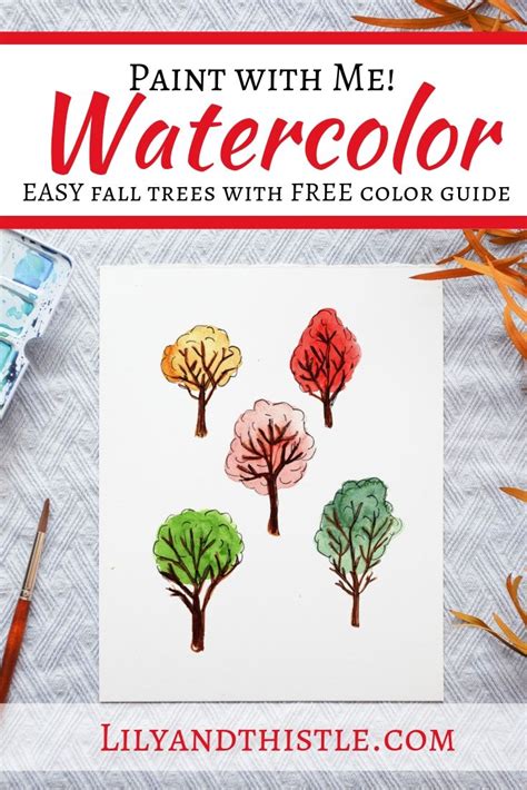 How to Paint Watercolor - Easy Fall Trees - For Beginners and Kids ...