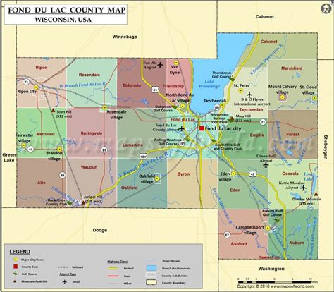 Fond du Lac County Map, Wisconsin