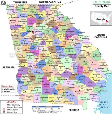 Georgia State County Map | Georgia Counties