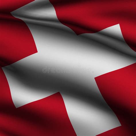 Rendered Swiss Square Flag stock illustration. Illustration of banner ...