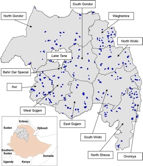 Ethiopia Map Amhara Region