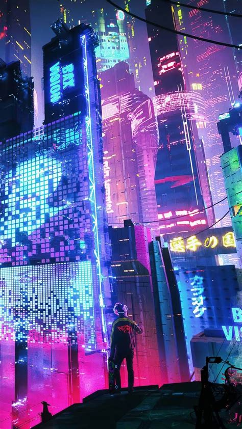 Neon City Lights - Cyberpunk Aesthetic Wallpaper