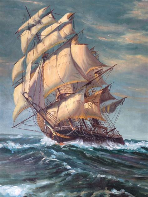 Nice art work of a ship. | Ship paintings, Old sailing ships, Sailing ships