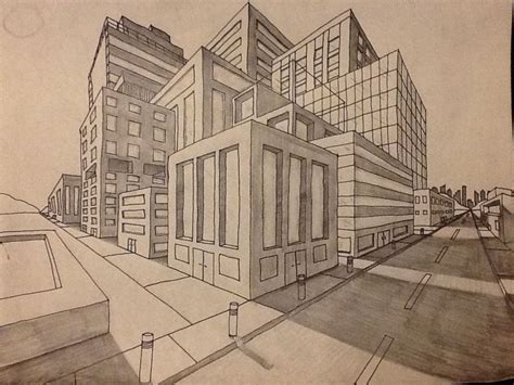 Two Point Perspective Building Drawing at GetDrawings | Free download