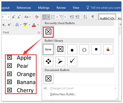 How to quickly insert checkbox symbol into Word document?